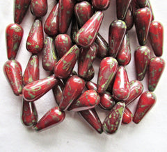 Lot of 25 10 x 6mm Czech glass crystal AB teardrop beads - center dril –  Glorious Glass Beads