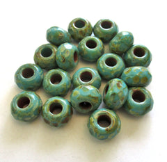 Large Hole Glass Beads, 8mm X 12mm Rondelle Roller With 5mm Hole