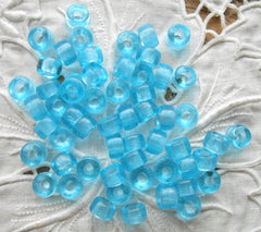 25 9mm Opaque Royal Blue glass pony roller beads, large hole, big