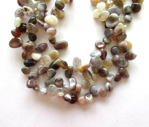 Botswana Agate banded pebble or nugget beads - 8 to 15mm - multicolor semiprecious stone beads - 59 beads - 15.5 0000