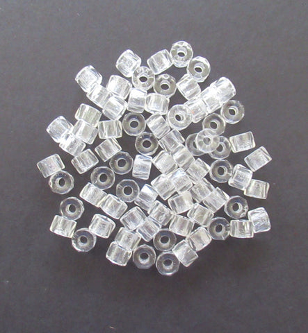 Lot of 50 6mm Czech glass faceted pony, roller or crow beads - crystal clear large hole, fire polished, faceted beads C00011