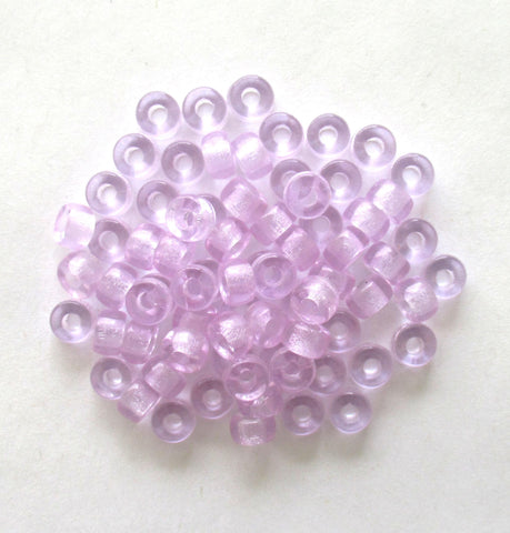 50 6mm Czech glass pony beads - alexandrite or lavender roller beads - large hole crow beads C0085