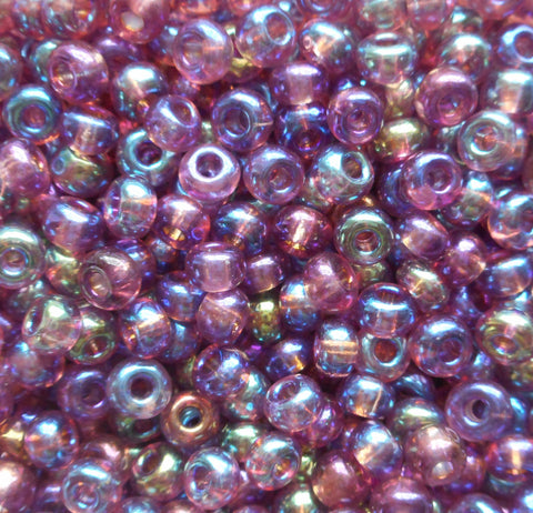 24 grams Czech glass Preciosa Rocaille 6/0 seed beads - opaque matte baby  pink pearl size 6 seed beadsl - 4mm spacer beads C00201