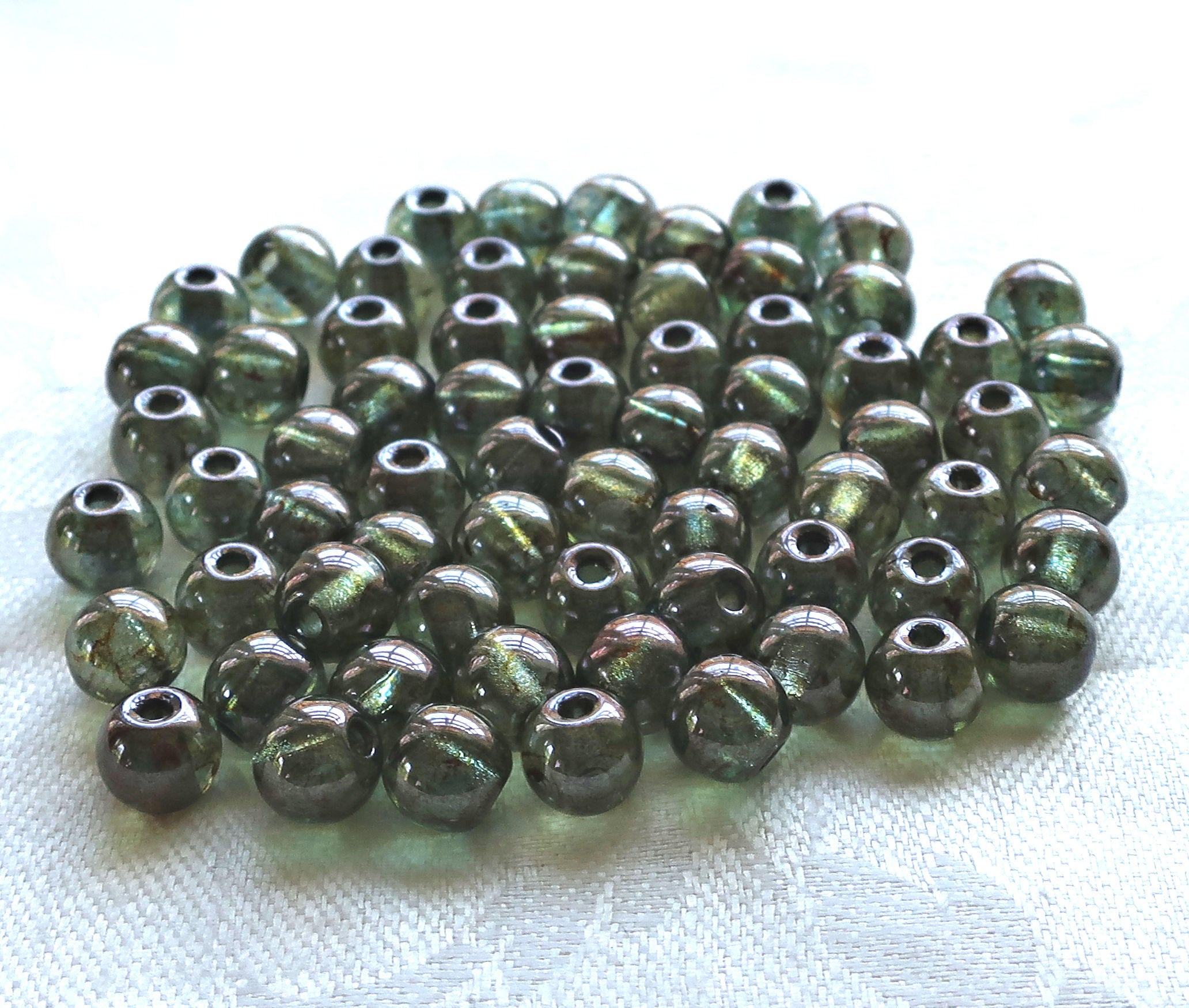 20 8mm Melon Beads 8mm Czech Glass Beads Large Hole Beads for