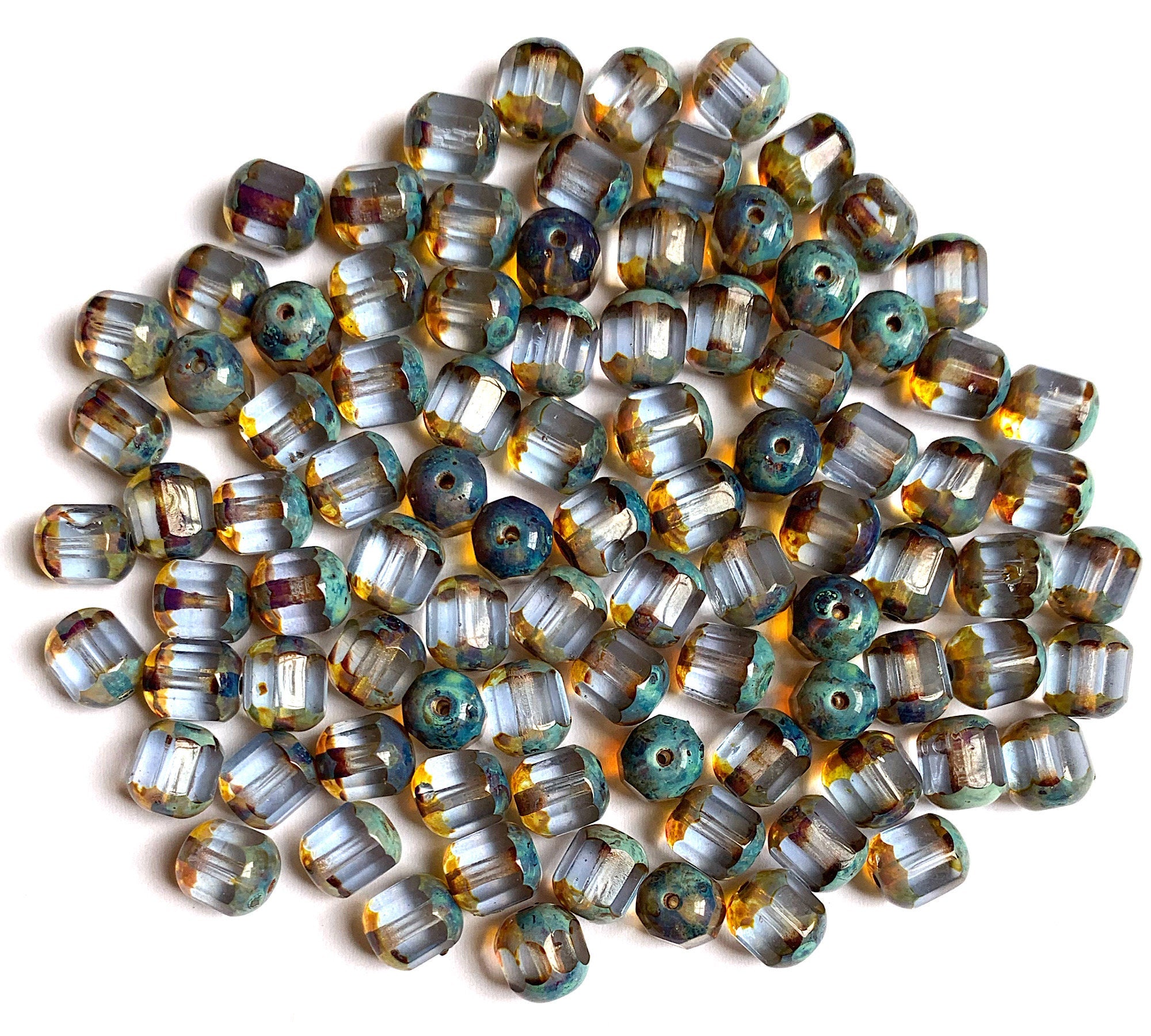 3mm Opaque Luster Picasso Fire Polished Round Beads -- Choose Your Color Mixed (1095) Czech Glass Beads by GR8BEADS - The Bead Obsession
