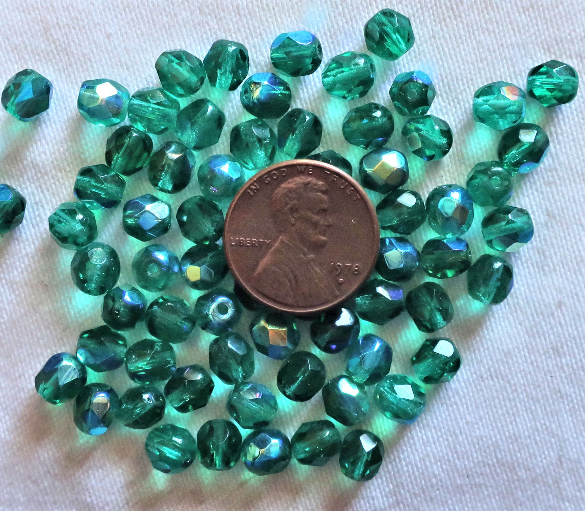 25/50pcs Sea Beach Glass Beads Mixed Colors Bulk Blue Green