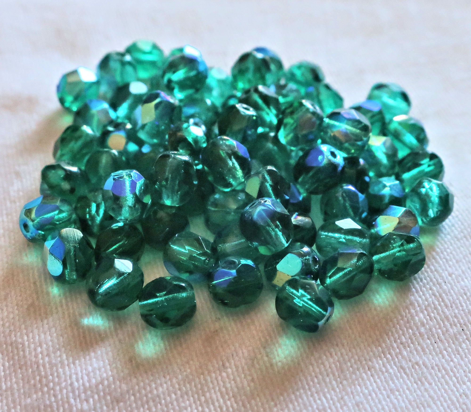6mm Round Druk Beads SATURATED METALLIC NEBULAS BLUE Czech Glass