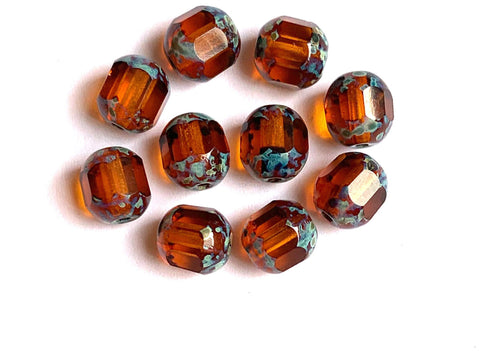 Six Czech glass long faceted teardrop beads - transparent emerald gree –  Glorious Glass Beads