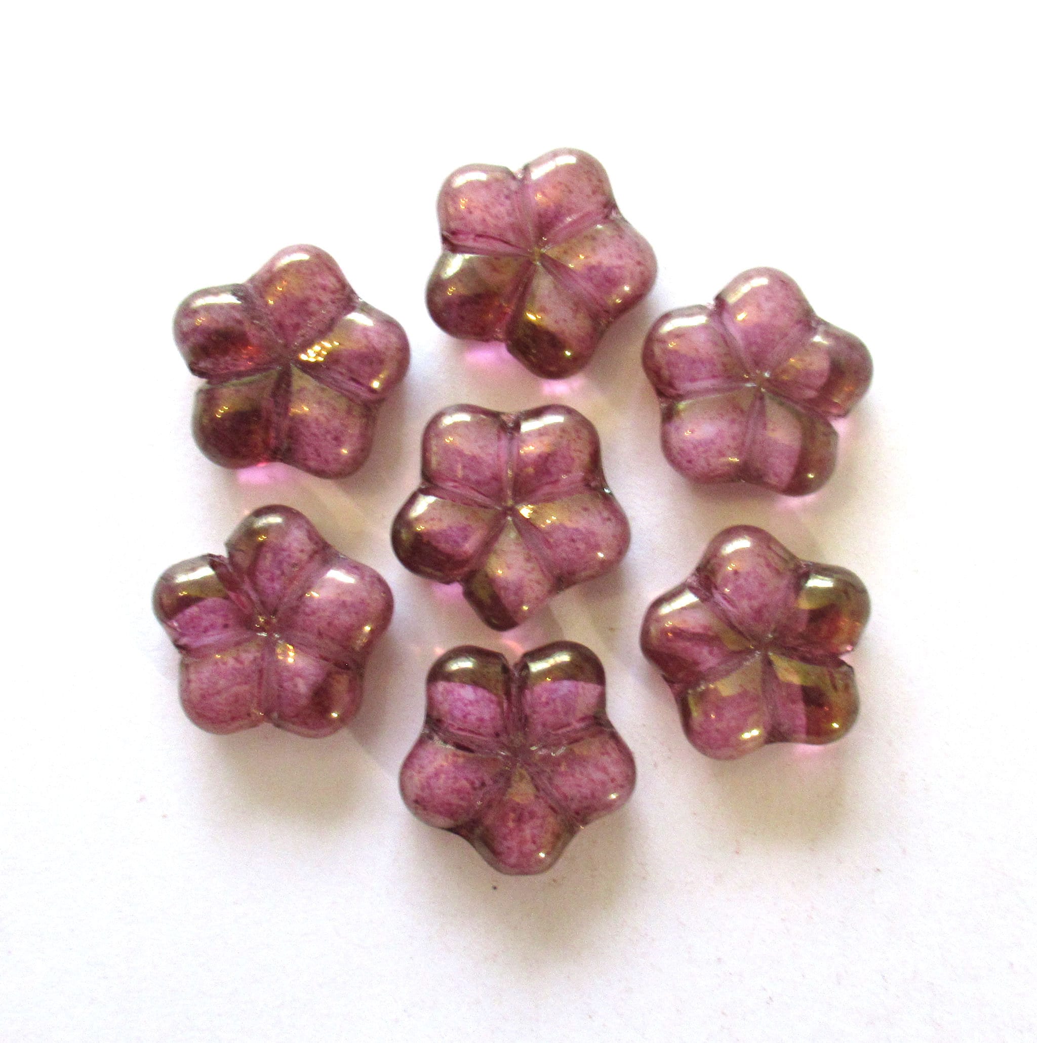 Iridescent Flower Beads