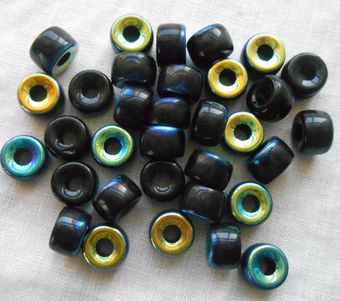50 6mm Czech Matte Metallic Periwinkle Blue pony roller beads, large hole  glass crow beads, C6450 – Glorious Glass Beads