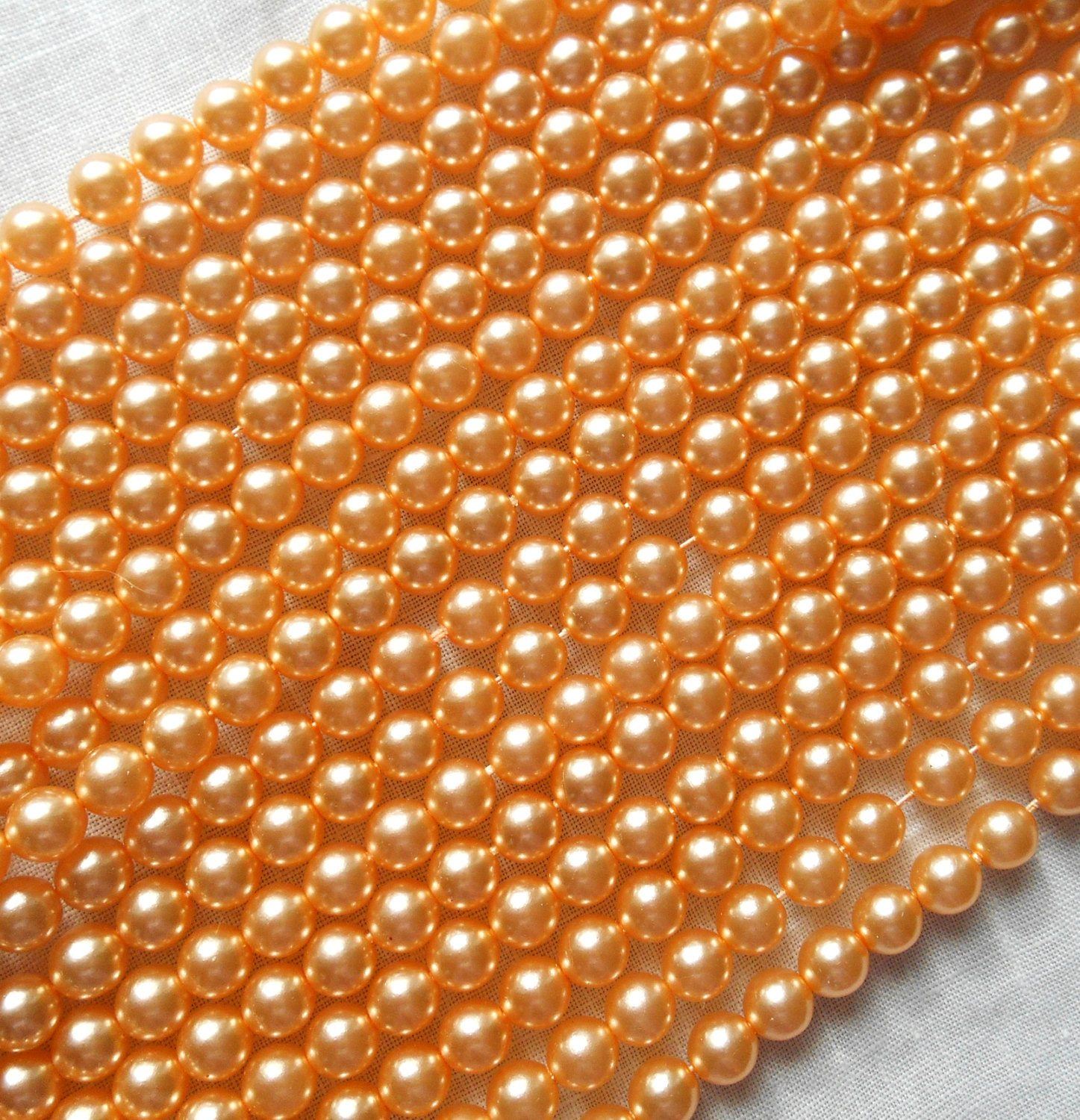 6mm luster red pearl-coated Czech glass druk pearls 8 strand (33 bead – My  Supplies Source